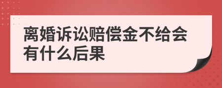 离婚诉讼赔偿金不给会有什么后果