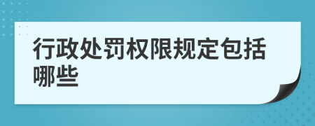 行政处罚权限规定包括哪些