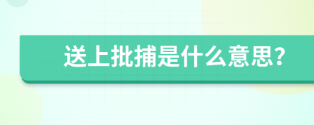 送上批捕是什么意思？