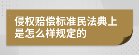 侵权赔偿标准民法典上是怎么样规定的