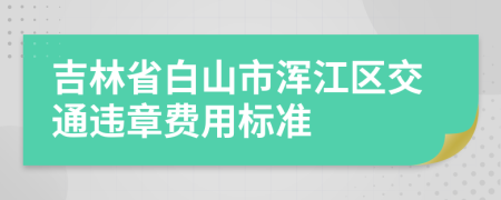 吉林省白山市浑江区交通违章费用标准