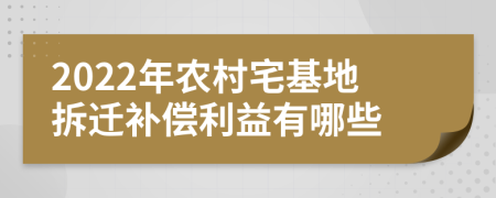 2022年农村宅基地拆迁补偿利益有哪些