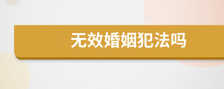无效婚姻犯法吗