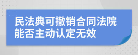 民法典可撤销合同法院能否主动认定无效