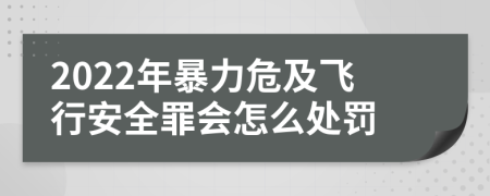 2022年暴力危及飞行安全罪会怎么处罚