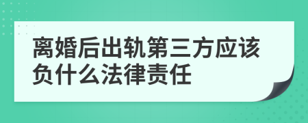离婚后出轨第三方应该负什么法律责任