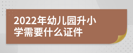 2022年幼儿园升小学需要什么证件