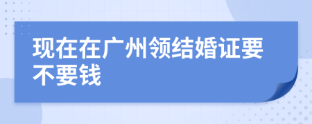 现在在广州领结婚证要不要钱