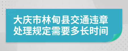 大庆市林甸县交通违章处理规定需要多长时间