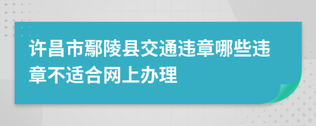 许昌市鄢陵县交通违章哪些违章不适合网上办理