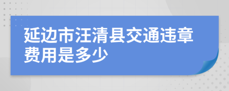 延边市汪清县交通违章费用是多少