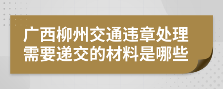 广西柳州交通违章处理需要递交的材料是哪些