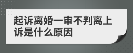 起诉离婚一审不判离上诉是什么原因