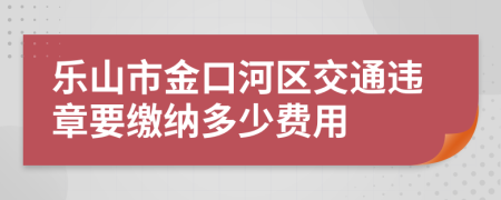 乐山市金口河区交通违章要缴纳多少费用