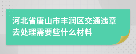 河北省唐山市丰润区交通违章去处理需要些什么材料