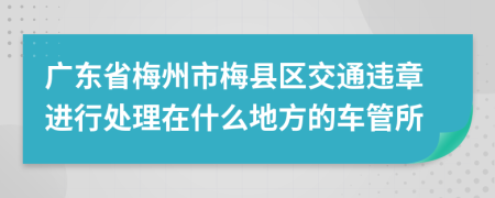 广东省梅州市梅县区交通违章进行处理在什么地方的车管所