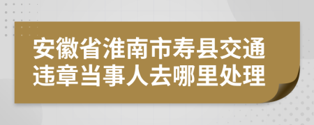 安徽省淮南市寿县交通违章当事人去哪里处理