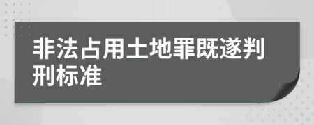 非法占用土地罪既遂判刑标准
