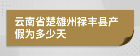 云南省楚雄州禄丰县产假为多少天
