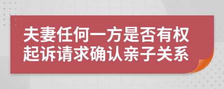 夫妻任何一方是否有权起诉请求确认亲子关系