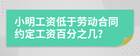 小明工资低于劳动合同约定工资百分之几？