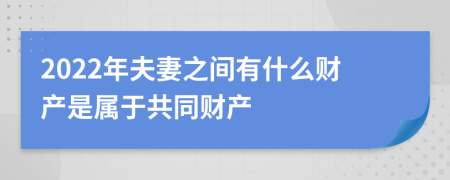 2022年夫妻之间有什么财产是属于共同财产