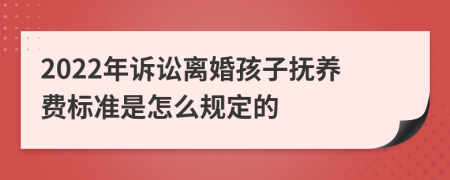 2022年诉讼离婚孩子抚养费标准是怎么规定的