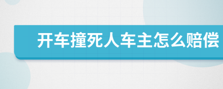 开车撞死人车主怎么赔偿