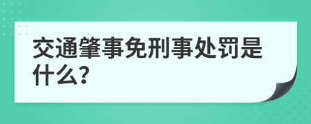 交通肇事免刑事处罚是什么？