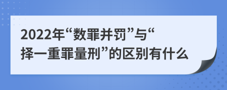 2022年“数罪并罚”与“择一重罪量刑”的区别有什么