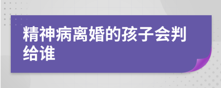 精神病离婚的孩子会判给谁