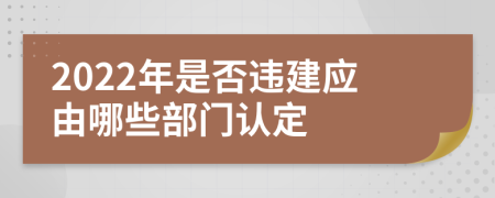 2022年是否违建应由哪些部门认定