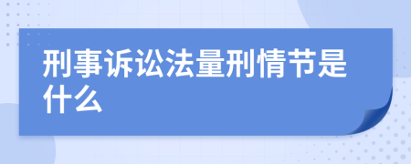 刑事诉讼法量刑情节是什么