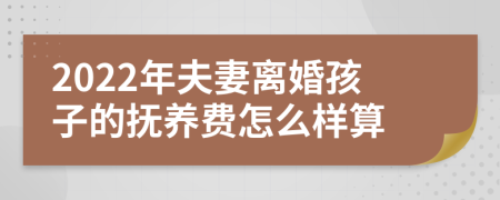 2022年夫妻离婚孩子的抚养费怎么样算