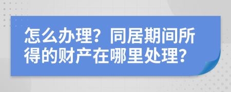 怎么办理？同居期间所得的财产在哪里处理？