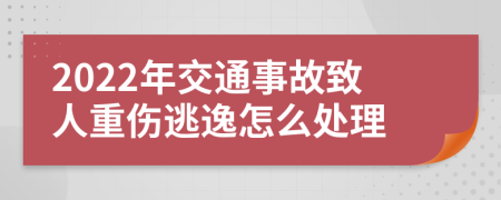 2022年交通事故致人重伤逃逸怎么处理