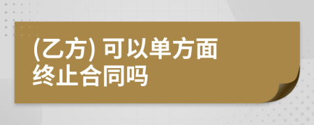 (乙方) 可以单方面终止合同吗