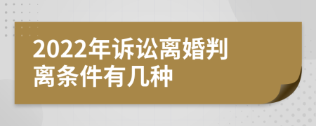 2022年诉讼离婚判离条件有几种