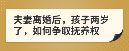 夫妻离婚后，孩子两岁了，如何争取抚养权