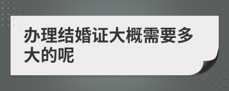 办理结婚证大概需要多大的呢