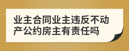 业主合同业主违反不动产公约房主有责任吗