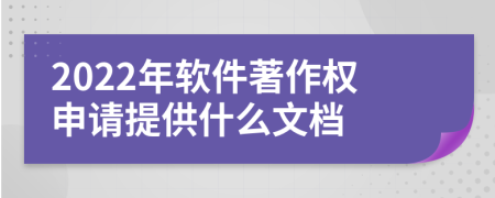 2022年软件著作权申请提供什么文档