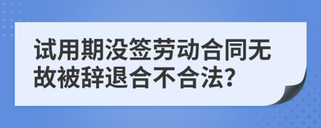 试用期没签劳动合同无故被辞退合不合法？