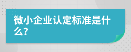 微小企业认定标准是什么？