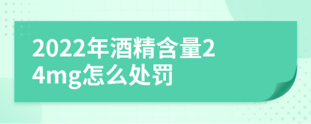 2022年酒精含量24mg怎么处罚