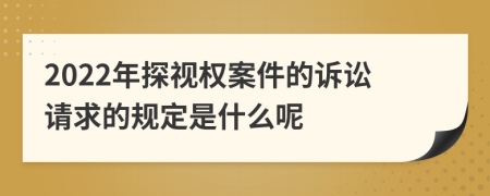 2022年探视权案件的诉讼请求的规定是什么呢