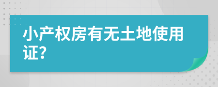 小产权房有无土地使用证？