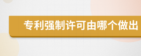 专利强制许可由哪个做出