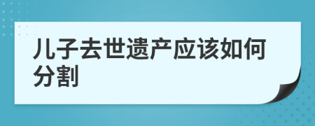 儿子去世遗产应该如何分割