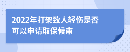 2022年打架致人轻伤是否可以申请取保候审